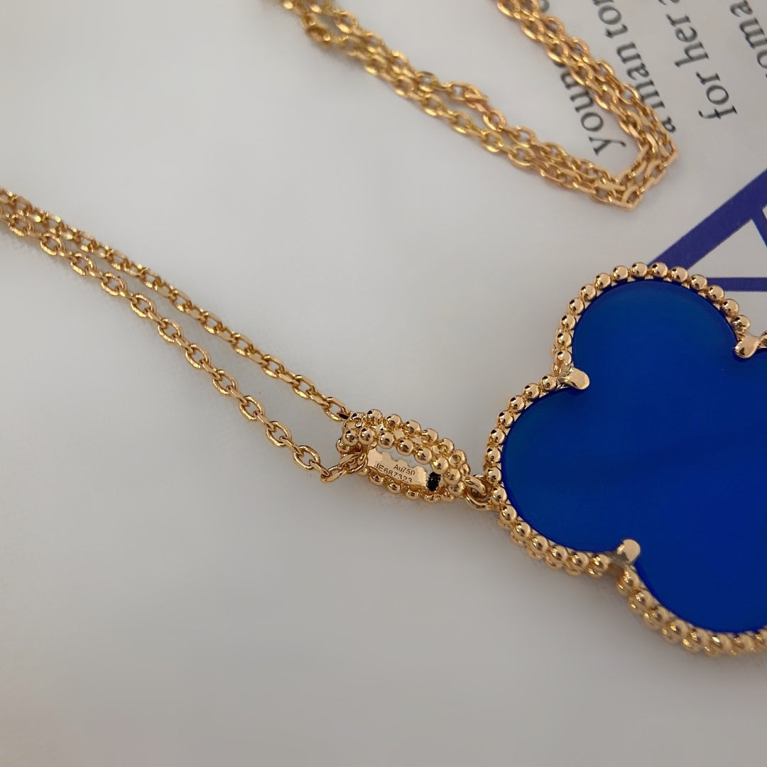 [⭐Veyra]CLOVER 25MM NECKLACE TURQUOISE ROSE GOLD