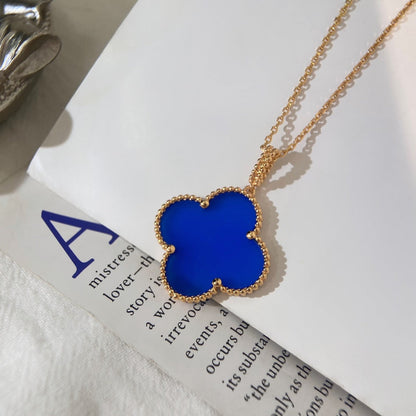 [⭐Veyra]CLOVER 25MM NECKLACE TURQUOISE ROSE GOLD