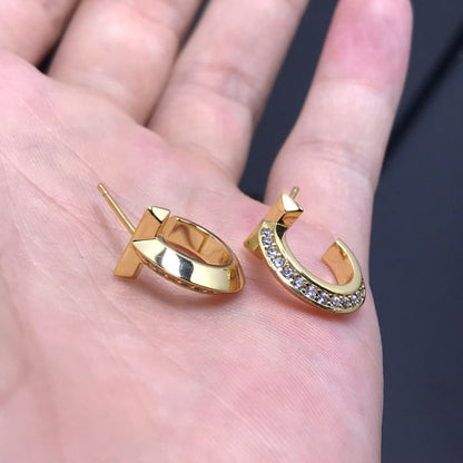 [⭐Veyra Jewels]T HOOP DIAMOND EARRINGS