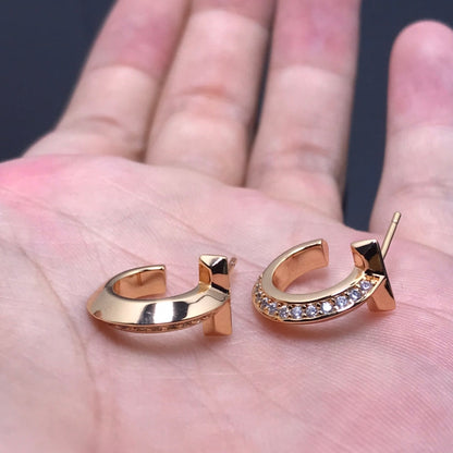 [⭐Veyra Jewels]T HOOP DIAMOND EARRINGS