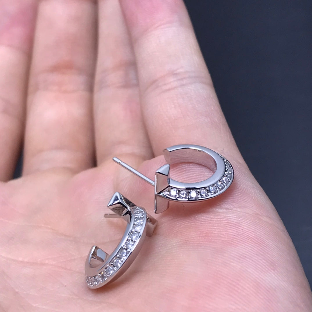 [⭐Veyra Jewels]T HOOP DIAMOND EARRINGS