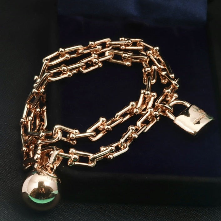 [⭐Veyra Jewels]HARDWEAR WRAP PINK GOLD BRACELET