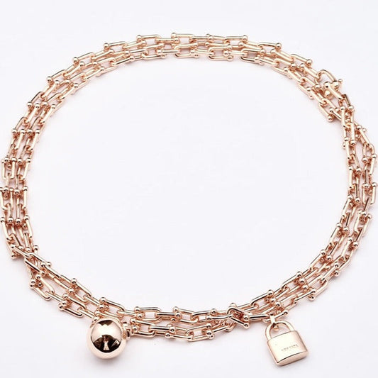[⭐Veyra Jewels]HARDWEAR PINK GOLD WRAP NECKLACE