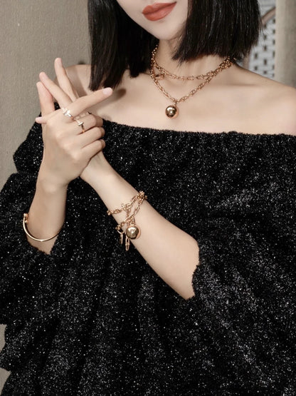 [⭐Veyra Jewels]HARDWEAR PINK GOLD WRAP NECKLACE
