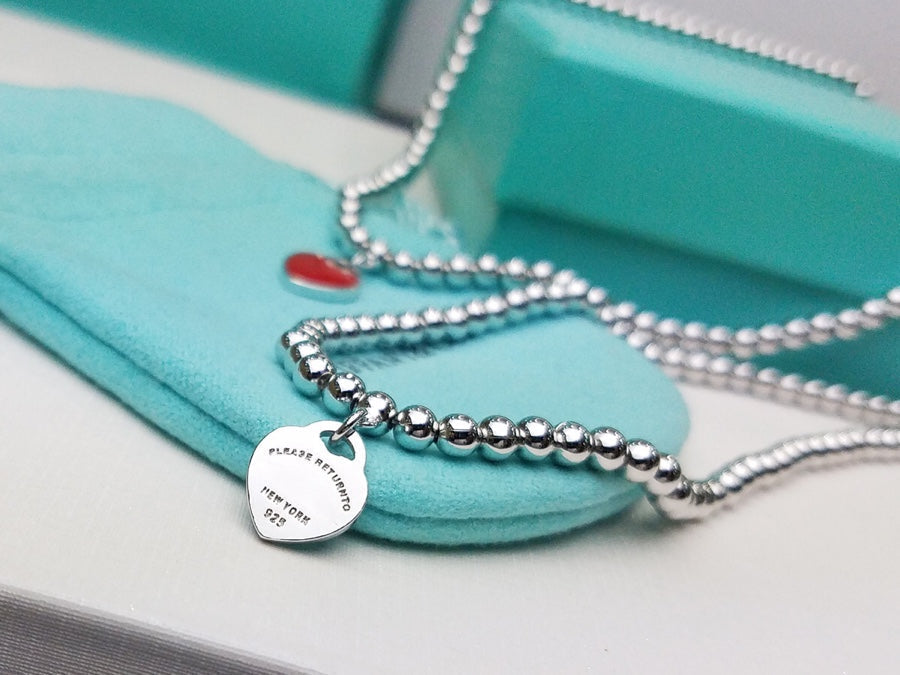 [⭐Veyra Jewels]HEART PEDANT SILVER BALL CHAIN NECKLACE