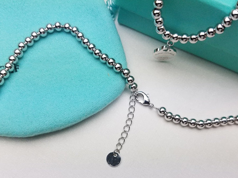 [⭐Veyra Jewels]HEART PEDANT SILVER BALL CHAIN NECKLACE