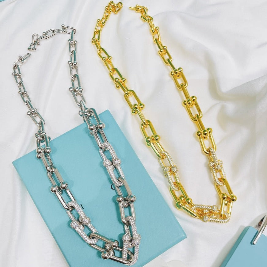 [⭐Veyra Jewels]HARDWEAR NECKLACE DIAMOND PAVED