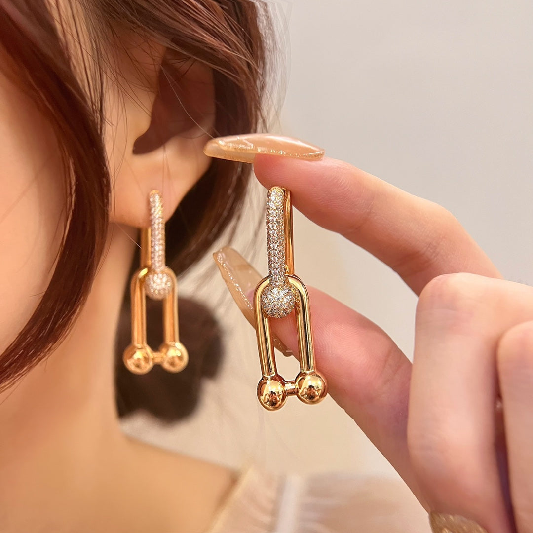 [⭐Veyra Jewels]HARDWEAR DROP DIAMONDS EARRINGS