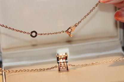 [⭐Veyra]ZERO 1 ROCK PEDANT PINK GOLD BLACK NECKLACE