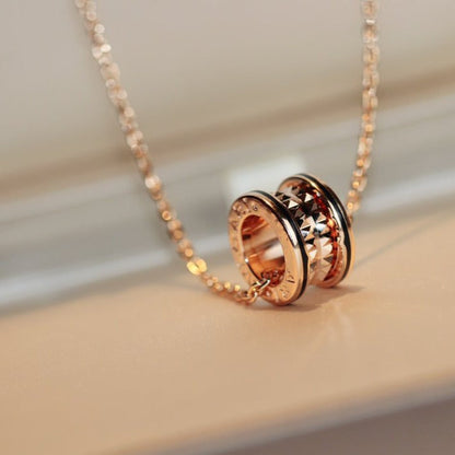 [⭐Veyra]ZERO 1 ROCK PEDANT PINK GOLD BLACK NECKLACE
