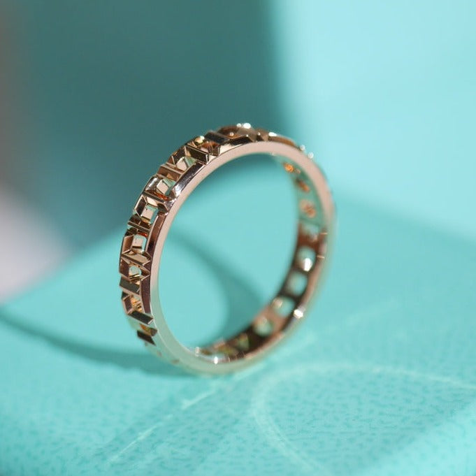 [⭐Veyra Jewels]T TRUE 3.5MM PINK GOLD RING
