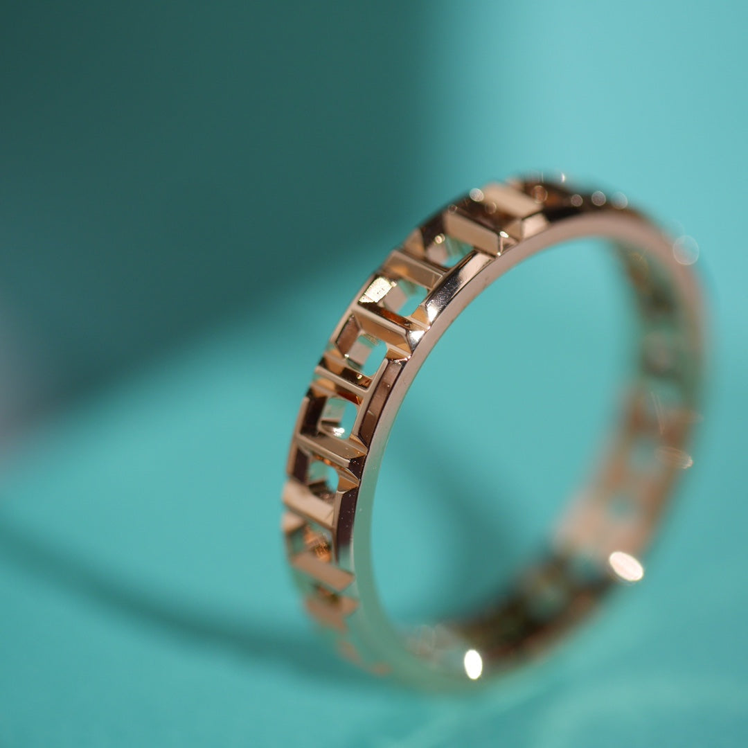 [⭐Veyra Jewels]T TRUE 3.5MM PINK GOLD RING