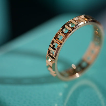 [⭐Veyra Jewels]T TRUE 3.5MM PINK GOLD RING