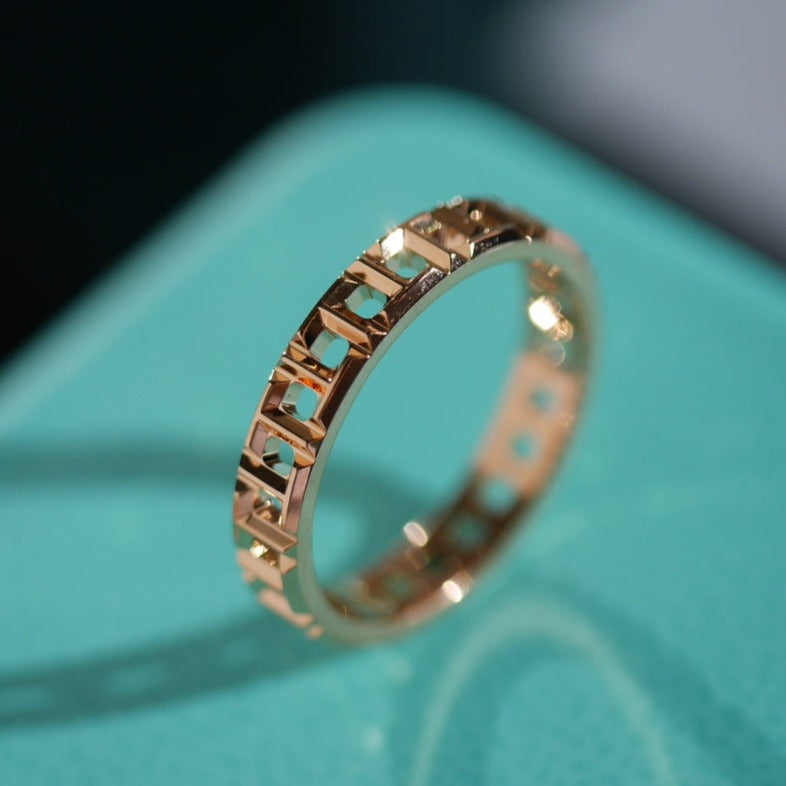 [⭐Veyra Jewels]T TRUE 3.5MM PINK GOLD RING