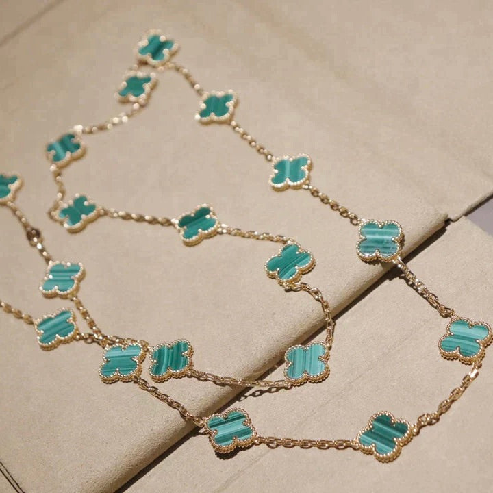[⭐Veyra]CLOVER 20 MOTIFS MALACHITE GOLD