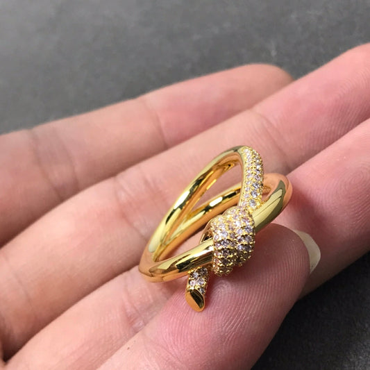 [⭐Veyra Jewels]KNOT RING DOUBLE ROW DIAMOND