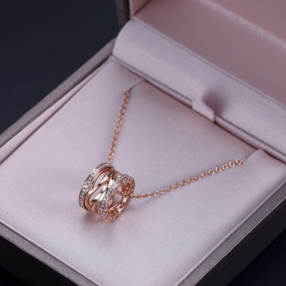 [⭐Veyra]ZERO 1 PINK GOLD DIAMOND OPEN NECKLACE