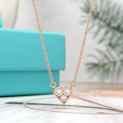 [⭐Veyra Jewels]HEART 3 DIAMONDS PEDANT NECKLACE