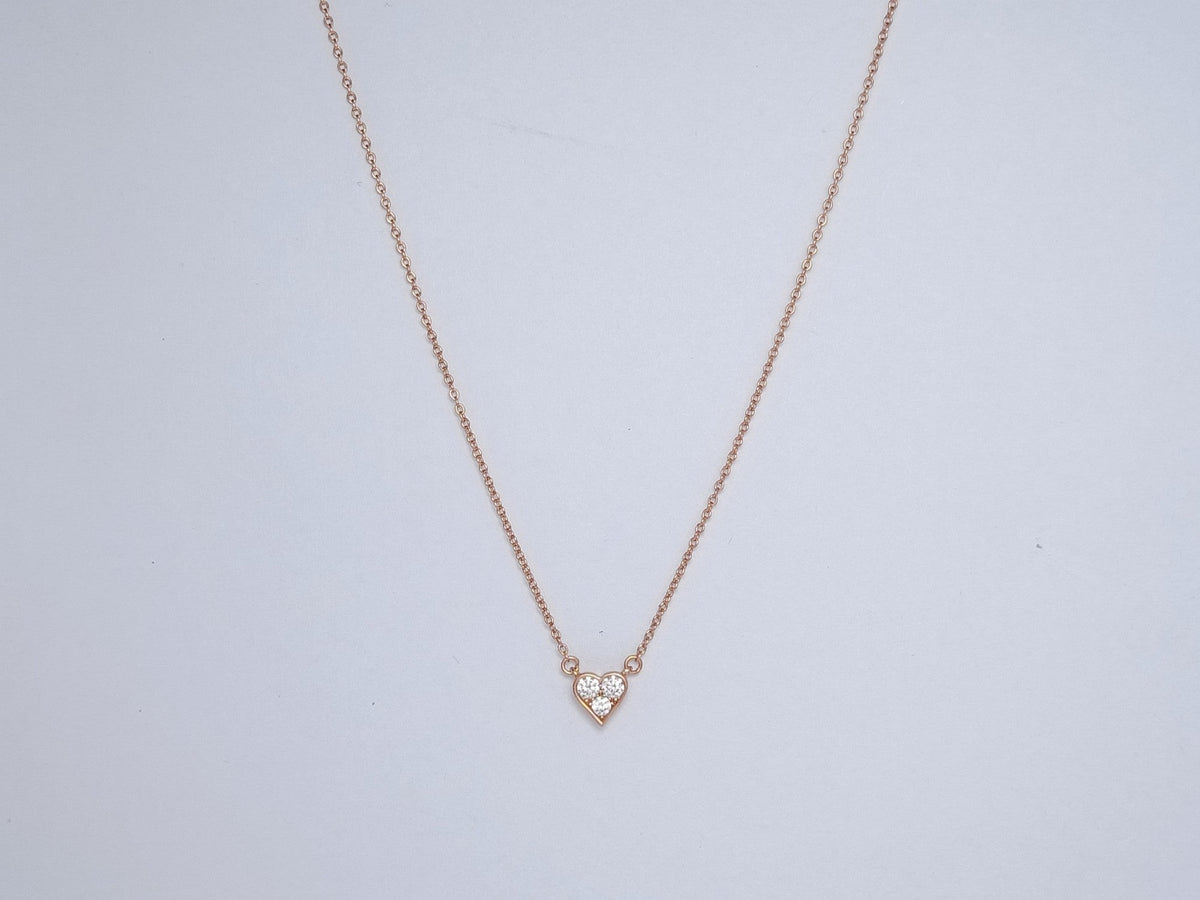 [⭐Veyra Jewels]HEART 3 DIAMONDS PEDANT NECKLACE