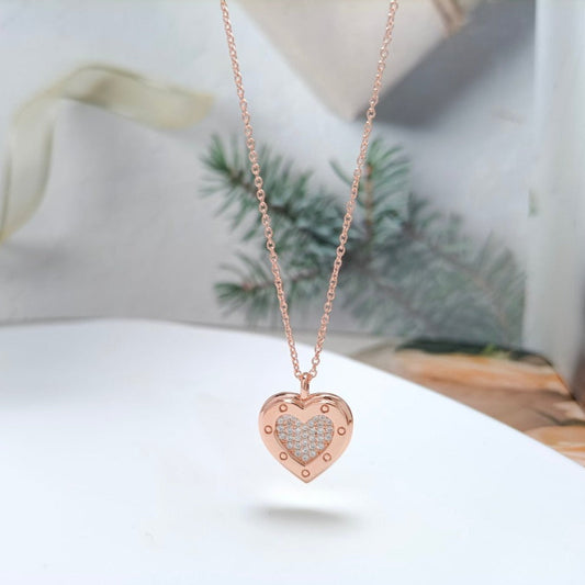 [⭐Veyra Jewels]HEART DIAMONDS PEDANT NECKLACE