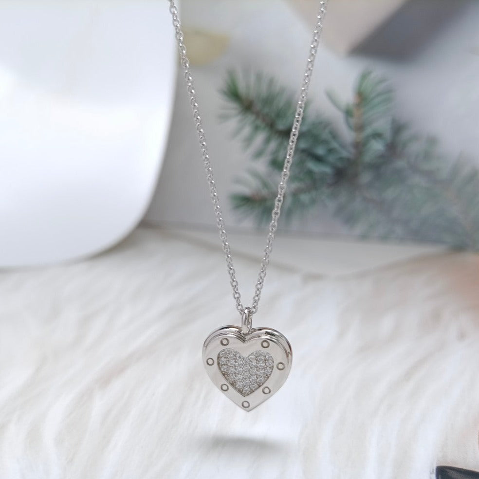 [⭐Veyra Jewels]HEART DIAMONDS PEDANT NECKLACE