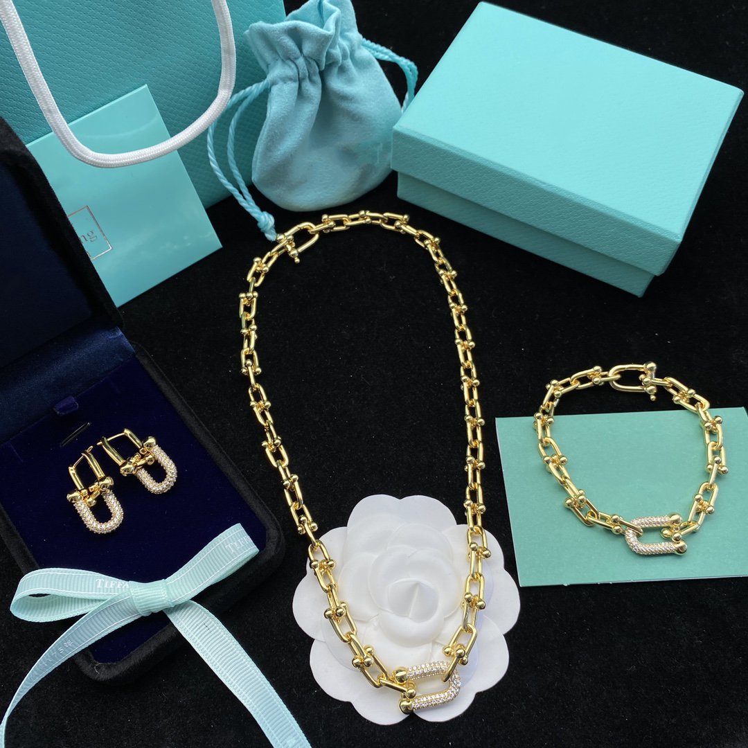 [⭐Veyra Jewels]HARDWEAR LINK DIAMOND GOLD EARRINGS