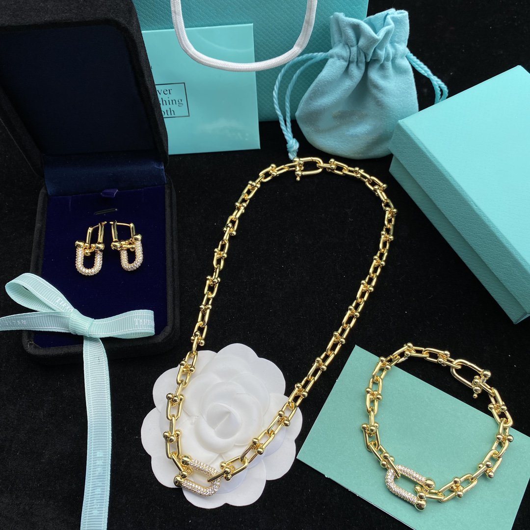 [⭐Veyra Jewels]HARDWEAR LINK DIAMOND GOLD EARRINGS