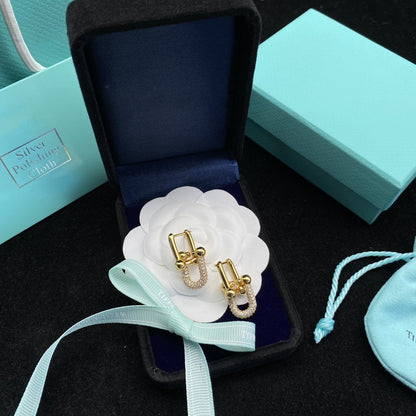 [⭐Veyra Jewels]HARDWEAR LINK DIAMOND GOLD EARRINGS