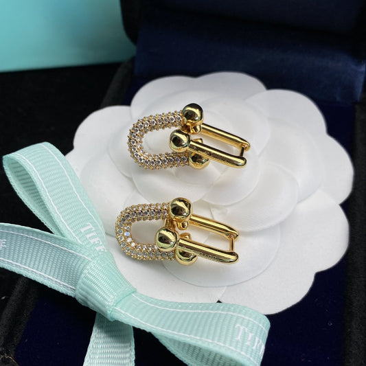 [⭐Veyra Jewels]HARDWEAR LINK DIAMOND GOLD EARRINGS