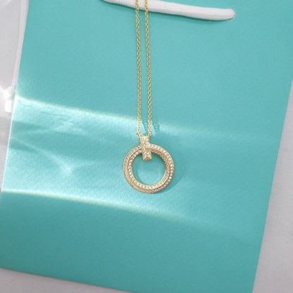 [⭐Veyra Jewels]T WIRE PEDANT DIAMOND NECKLACE