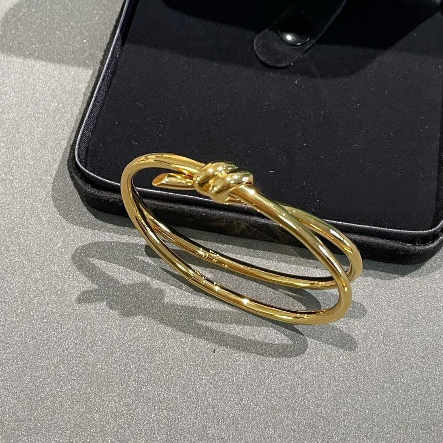 [⭐Veyra Jewels]KNOT DOUBLE ROW GOLD BRACELET