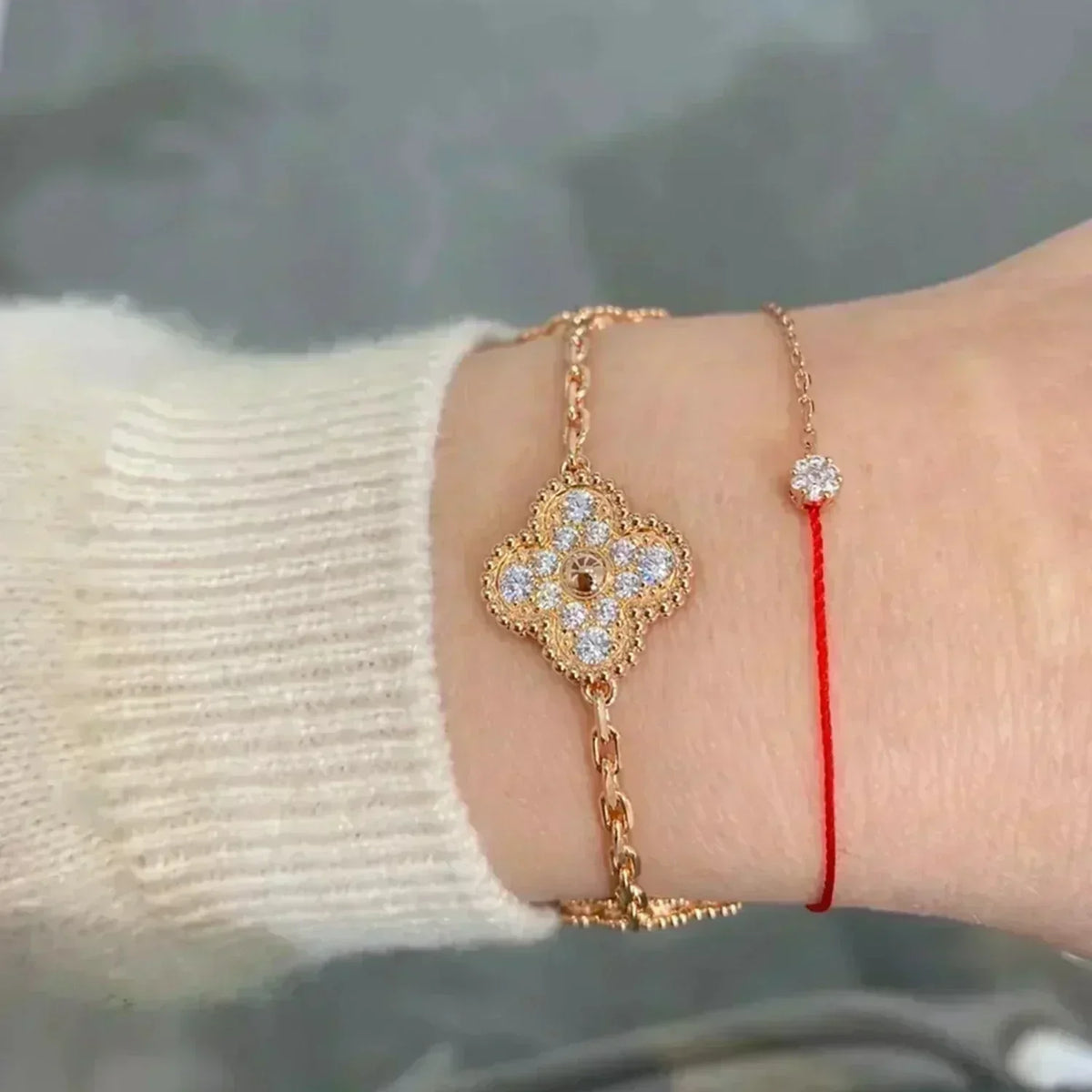 [⭐Veyra] CLOVER 5 MOTIF FULL DIAMOND BRACELET COLLECTION