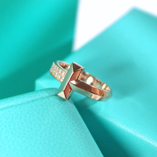 [⭐Veyra Jewels]T1 NARROW DIAMOND PINK GOLD RING