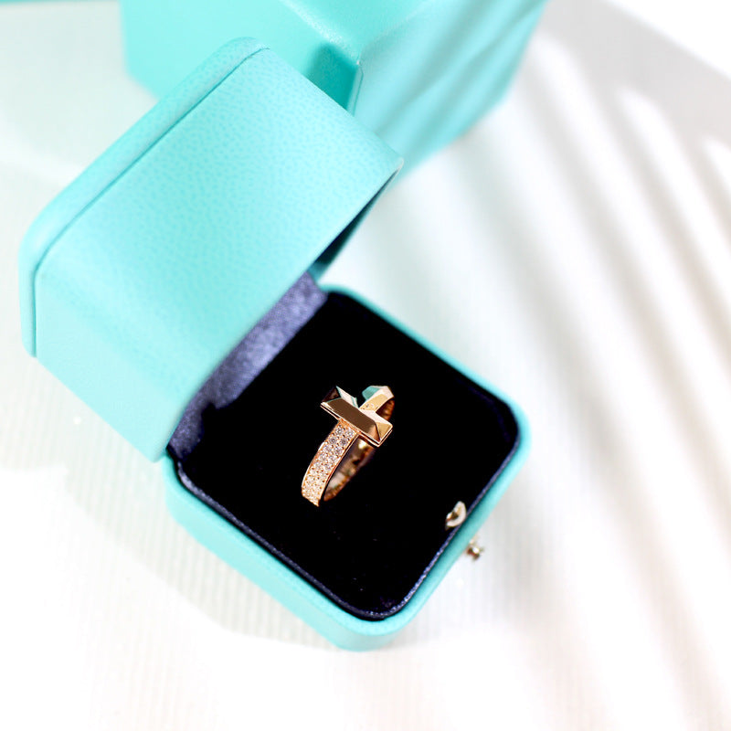[⭐Veyra Jewels]T1 NARROW DIAMOND PINK GOLD RING