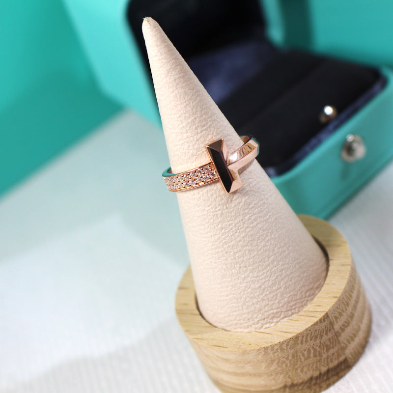 [⭐Veyra Jewels]T1 NARROW DIAMOND PINK GOLD RING