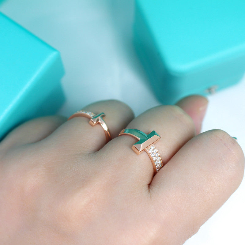 [⭐Veyra Jewels]T1 NARROW DIAMOND PINK GOLD RING