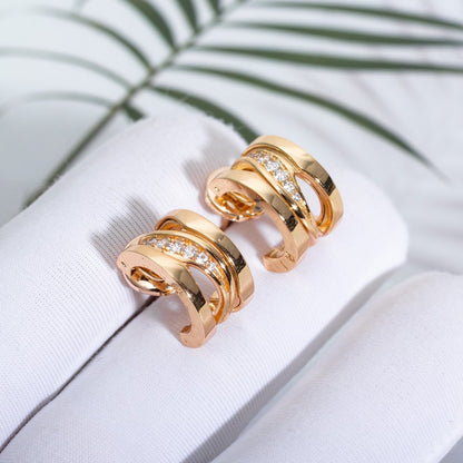 [⭐Veyra]ZERO 1 PINK GOLD DIAMONDS EARRINGS
