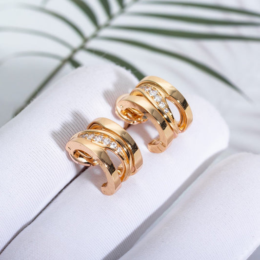 [⭐Veyra]ZERO 1 PINK GOLD DIAMONDS EARRINGS