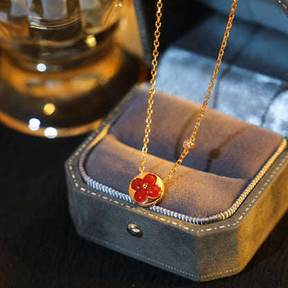 [⭐Veyra]SUN PEDANT PINK GOLD 1 DIAMOND NECKLACE
