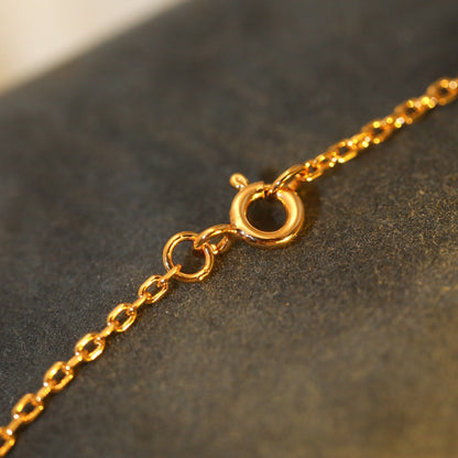 [⭐Veyra]SUN PEDANT PINK GOLD 1 DIAMOND NECKLACE