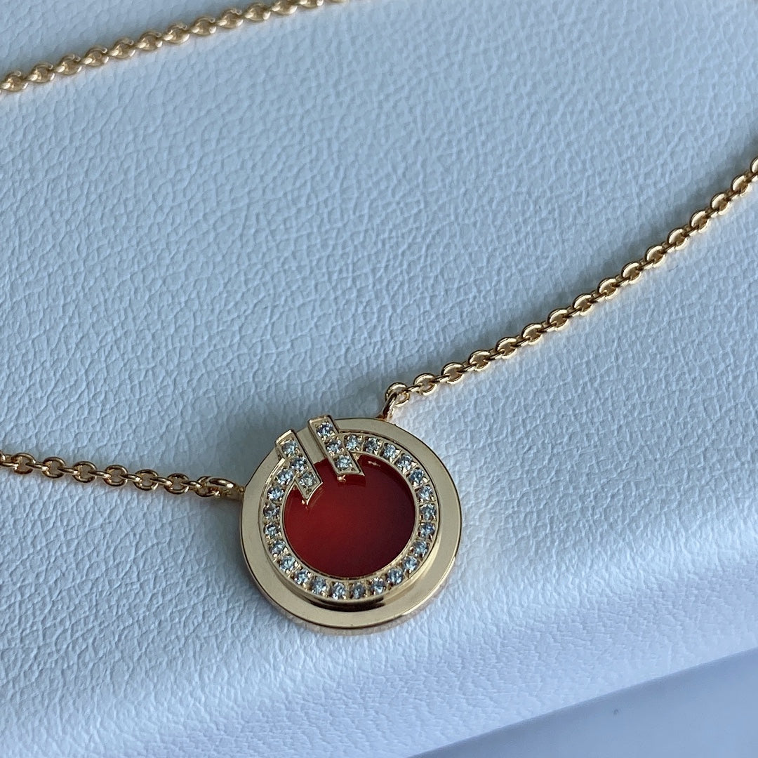 [⭐Veyra Jewels]T DIAMOND CIRCLE PEDANT NECKLACE
