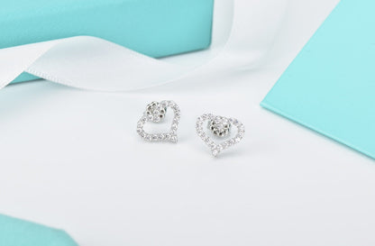 [⭐Veyra Jewels]OPEN HEART STUD DIAMOND EARRINGS