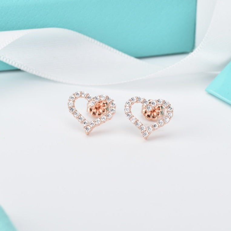 [⭐Veyra Jewels]OPEN HEART STUD DIAMOND EARRINGS