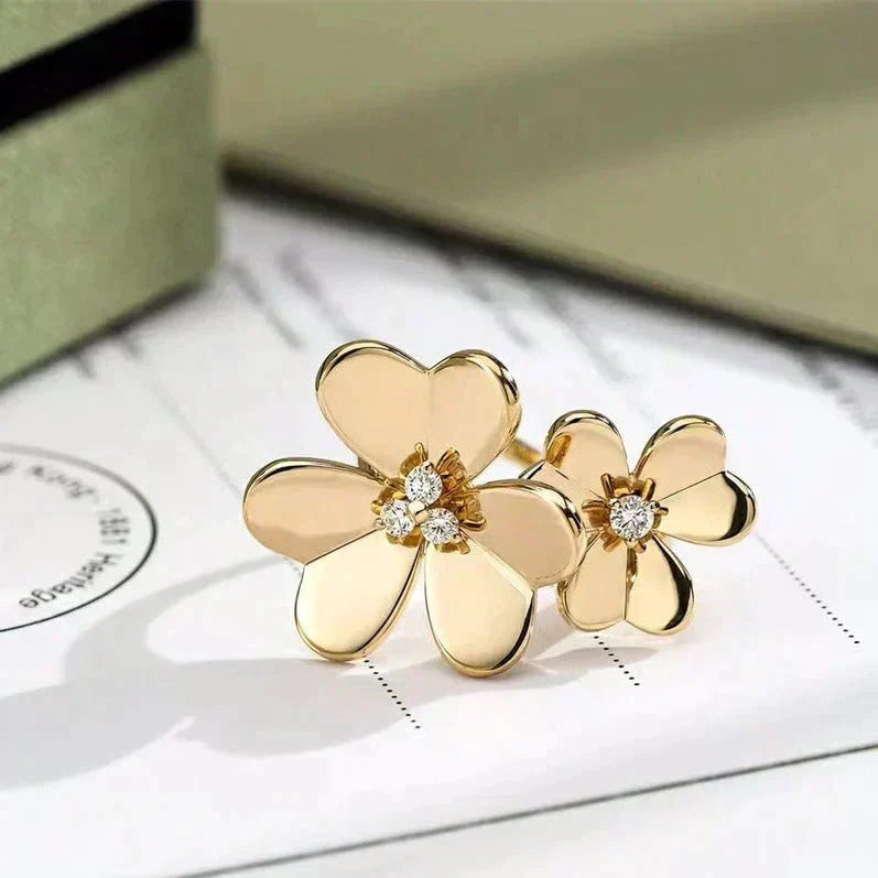 [⭐Veyra]CLOVER COMOS GOLD DIAMOND RING