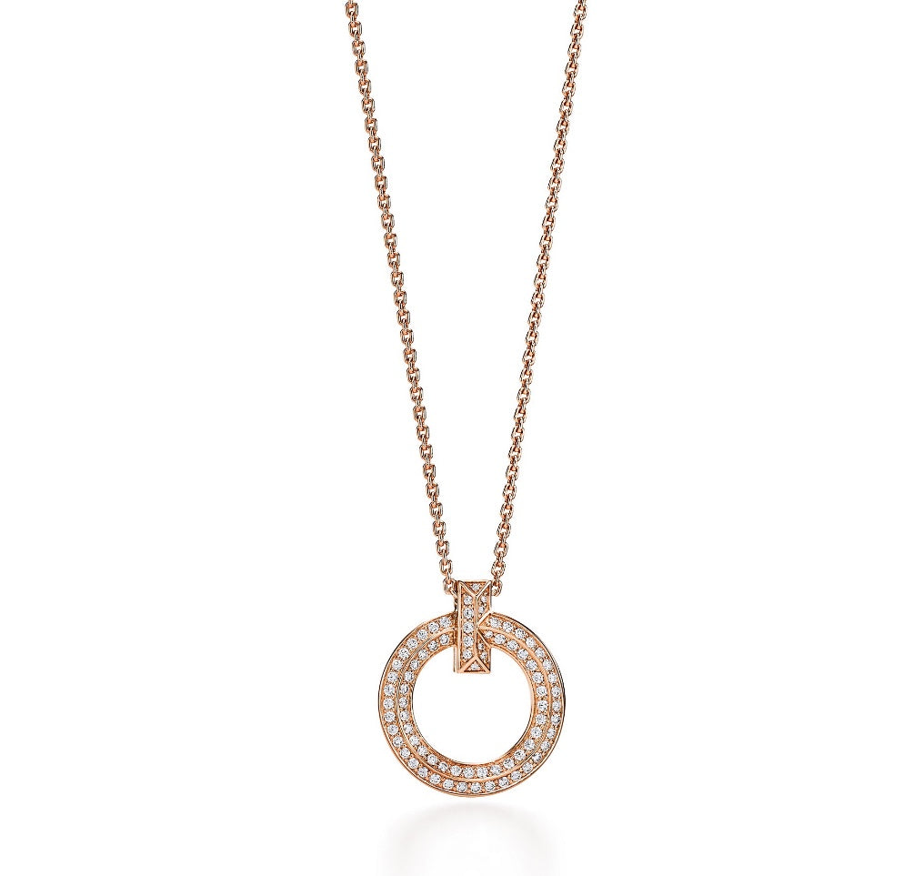 [⭐Veyra Jewels]T CIRCLE PEDANT DIAMOND NECKLACE