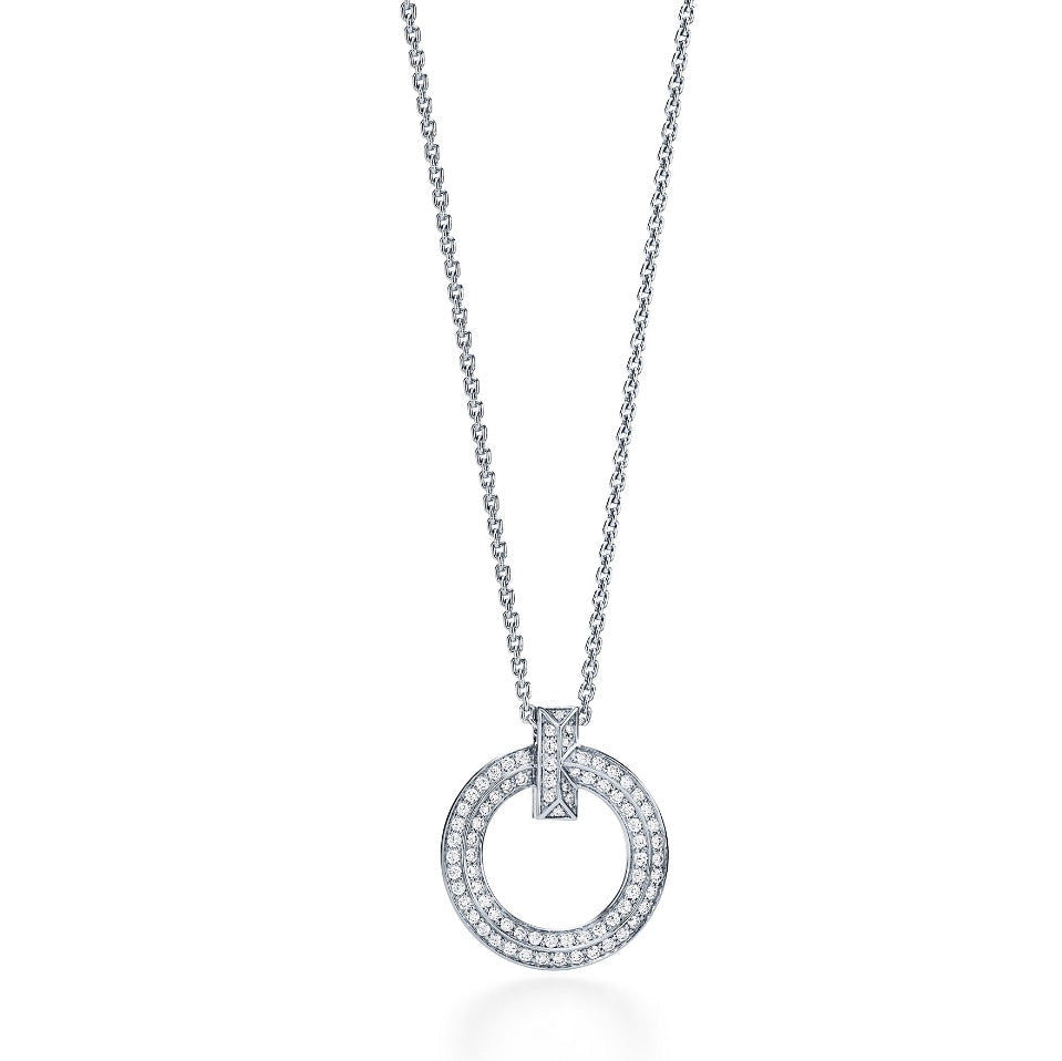 [⭐Veyra Jewels]T CIRCLE PEDANT DIAMOND NECKLACE