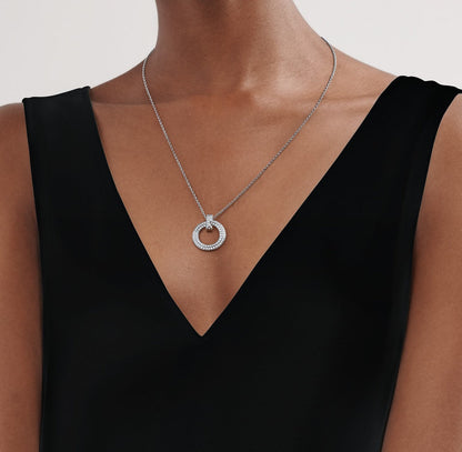 [⭐Veyra Jewels]T CIRCLE PEDANT DIAMOND NECKLACE
