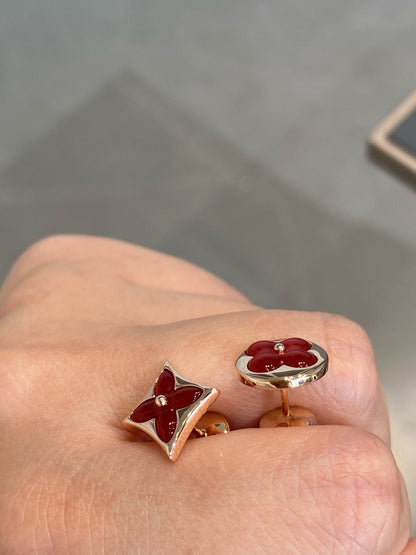 [⭐Veyra]STAR AND SUN PINK GOLD CARNELIAN STUD EARRINGS