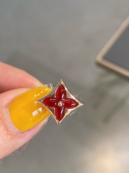 [⭐Veyra]STAR AND SUN PINK GOLD CARNELIAN STUD EARRINGS
