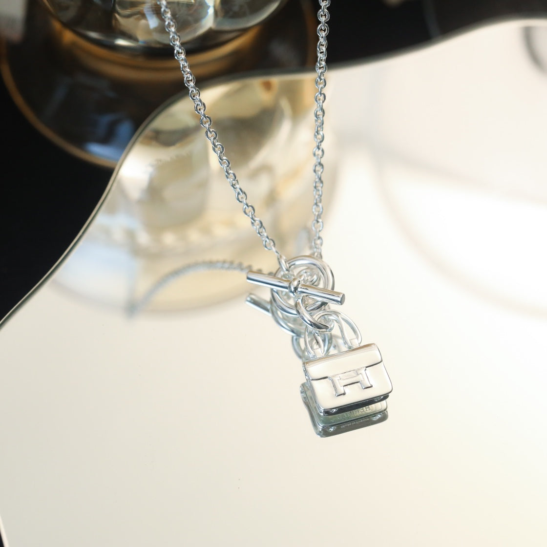 [⭐Veyra]POP H PEDANT SILVER NECKLACE